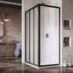 Stacionari du&scaron;o sienelė Ravak Supernova APSS-90 198, 940703R2Z1 Juoda + stiklas Transparent