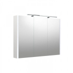 Veidrodinė spintelė su ap&scaron;vietimu LED, IP44, Raguvos Baldai SERENA, 1402711, balta blizgi, 100 cm