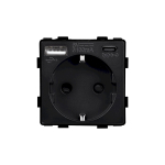 Ki&scaron;tukinis lizdas Feelspot su USB+C jungtimis, juodas