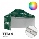 Reklaminė Palapinė 3x4,5 pasirinktos spalvos Zeltpro TITAN su stogo bei 4 sienų spauda