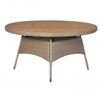 Apvalus lauko stalas, 150 x 75 cm, rudas