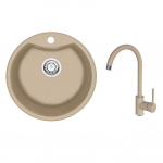 Plautuvės ir mai&scaron;ytuvo komplektas Deante Solis ZRSB7803, smėlio