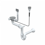 Metalinių plautuvių sifonas Quadron OP1SSS4  (nuspaudžiamas), plieno