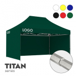 Reklaminė Palapinė 3x4,5 pasirinktos spalvos Zeltpro TITAN su 4 sienomis ir termo lipdukais (2 vnt.) ant stogo &scaron;onų