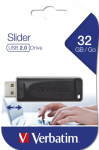 Verbatim 98697 Slider USB atmintinė 32GB, USB-A 2.0, Juoda