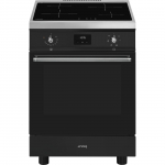 Indukcinė viryklė su elektrine orkaite Smeg C6IMMBT2, 60x60 cm, 70 l