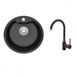 Plautuvės ir mai&scaron;ytuvo komplektas Deante Solis ZRSB2803, juoda