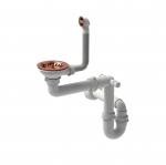 Rankinis granitinių plautuvių sifonas Quadron 12GR3-P2BPVDC1, vario