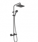 Termostatinė du&scaron;o sistema Hansgrohe Vernis Shape 230 1jet EcoSmart, 26097670, juoda matinė