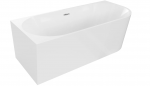 Laisvai pastatoma kairioji kampinė vonia Mexen Mia 160 x 75 cm, balta, chromo perpildymas - 52691607500L-01