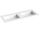 Dvigubas praustuvas Kame CORIAN, CN1214618-D-BS, 120 cm, Balta matinė