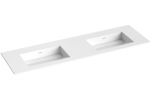 Dvigubas praustuvas Kame CORIAN, CN1614618-D-BS, 160 cm, Balta matinė