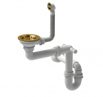 Rankinis granitinių plautuvių sifonas Quadron 12GR3-P2BPVDG1, aukso