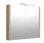 Veidrodinė spintelė su ap&scaron;vietimu Raguvos Baldai, LED, IP44, &scaron;viesus ąžuolas, 80 cm, 1402535