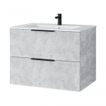 Vonios spintelė su praustuvu Riva SA 700-6, Concrete, Rankenėlės juodos matinės