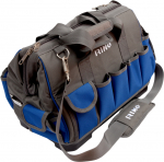 Tool bag with zip, 10 external and 14 internal pouches, 420x240x300mm, hard bottom