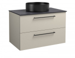 Apatinė spintelė Kame Joy 1251352132 su praustuvu ir juodomis rankenomis, 81 cm, taupe