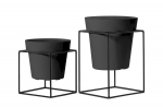 Nicoli vazonų Ark&egrave; 15-16 su stovais komplektas Small, antracito spalvos