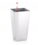 Vazonas su savaiminio drėkinimo sistema LECHUZA MINI CUBI, 18120, balta blizgi