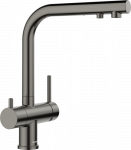 Tamsaus satininio plieno virtuvinis mai&scaron;ytuvas su geriamojo vandens funkcija Blanco Fontas II, 527736