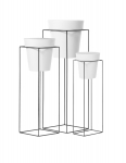 Nicoli vazonų Ark&egrave; 18-22-26 su stovais komplektas Medium, baltos spalvos