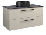 Apatinė spintelė Kame Joy 1251372132 su praustuvu ir juodomis rankenomis, 101 cm, taupe