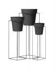 Nicoli vazonų Ark&egrave; 18-22-26 su stovais komplektas Medium, antracito spalvos