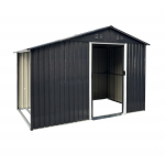 Metalinis sandėliukas su malkine, 9,35 m2, antracito