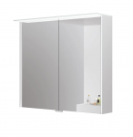 Veidrodinė spintelė Kame Loft, MC3DML/80-70/D02-LFT, su LED stogeliu, 80 cm, Matinė balta