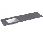 Praustuvas su stalvir&scaron;iu Kame Universal, WP/16-3/H11-P3-L, 160 cm, Juodasis mėnulis HPL