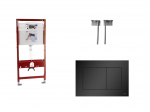 Potinkinis WC rėmas su tvirtinimo elementais ir vandens nuleidimo klavi&scaron;u TECE 9300302 + 9380300 + 9240407