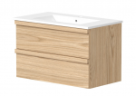 Apatinė spintelė su praustuvu Raguvos Baldai PURE, medinėmis rankenomis, &scaron;viesus ąžuolas, 81 cm, 27113535
