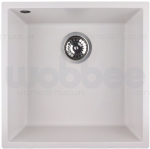 Po stalvir&scaron;iu montuojama granitinė plautuvė WOBBEE TALBOT 40, balta, W-TALB-44-WH-CR