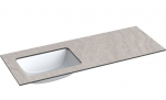 Praustuvas su stalvir&scaron;iu Kame Universal, WP/12-3/H12-P3-L, 120 cm, Pilkas mėnulis HPL