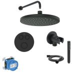 Potinkinė termostatinė du&scaron;o sistema Ideal Standard Ceratherm Navigo A1000NU+A7296XG+BD140XG+B9445XG+BC807XG+BE175XG+BC774XG, juoda matinė