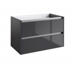 Apatinė spintelė po praustuvu KAME CITY BU/8-3DR/D3P1, Antracitas blizgus