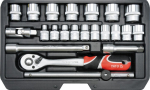 Galvučių rinkinys Yato YT-38561 3/8", 22 vnt