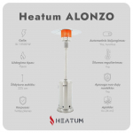 Heatum Alonzo Dujinis &scaron;ildytuvas nerūdijančio plieno su dujų balionu