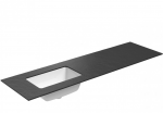 Praustuvas su stavir&scaron;iu Kame Universal, WP/16-3/H17-P3-L, 160 cm, Juoda lava HPL