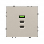 Greito krovimo USB rozetė su A+C+C jungtimis Feelspot FSACC65CA, 65 W, ka&scaron;myro