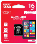 Atminties korta Goodram microSD 16Gb (class 10) + SD adapter