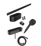 Termostatinis du&scaron;o komplektas Hansgrohe WallStoris, 24250670, juodas matinis