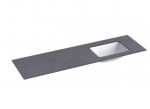 Praustuvas su stalvir&scaron;iu Kame Universal, WP/16-3/H11-P3-R, 160 cm, Juodasis mėnulis HPL