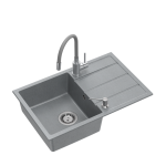 Granito plautuvė Quadron Prime Flexi SDR6844SZ_3323503GR su lanksčiu snapeliu ir dozatoriumi, pilka