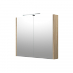 Veidrodinė spintelė su ap&scaron;vietimu Raguvos Baldai SERENA, LED, IP44, pilkas ąžuolas, 80 cm, 1402510