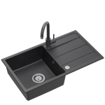 Granito plautuvė Quadron Ultra Plus SDR7744CZ_3623500_BL su fiksuotu mai&scaron;ytuvu, juoda