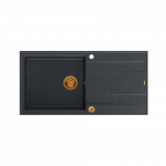 Plautuvė Quadron EVAN 146 XL HCQE10050U8_PVDC1_P2O, 1000x500x210 juodas deimantas/vario