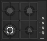 Įmontuojama dujinė viryklė HBH-S4IWF-BK HEINNER