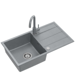 Granito plautuvė Quadron Ultra Plus SDR7744SZ_3623500_GR su fiksuotu mai&scaron;ytuvu, pilka