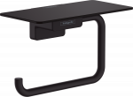 Tualetinio popieriaus laikiklis su lentynėle Hansgrohe AddStoris 41772670, juodas matinis